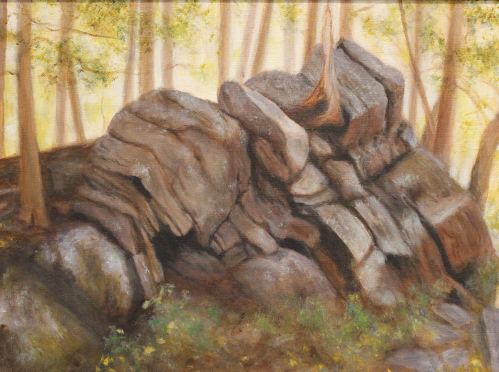 Jane O'Donnell, "Abandoned Abutment", Acrylic, $275
