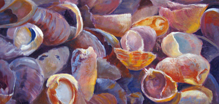 Judith Meyers, "Snail's Legacy", Oil, $900