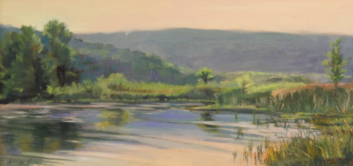 Jennifer Holmes, "Pristine Marsh on the Morning Walk", Oil, $1,400