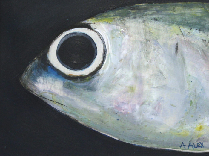 Andria Alex, "Murky Darks", Oil on Aluminum, $375