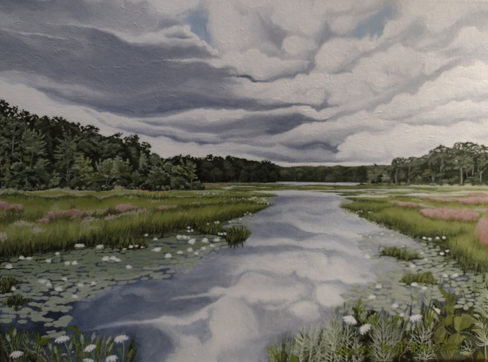 Sherry Pratt-Totten, "Moodus Reservoir, Bebe Rd.", Acrylic, $1,200