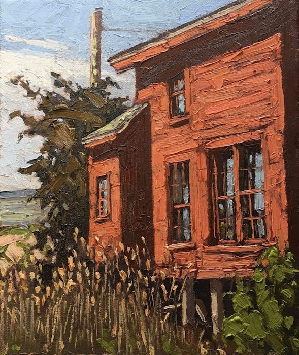 Laurino_Jim_BarnontheLeetesIslandCauseway_oil_12x11_1200