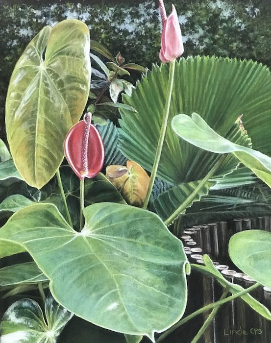 Linde_Stephen_PinkFlamingos_pastel_13.5x15.5_1200