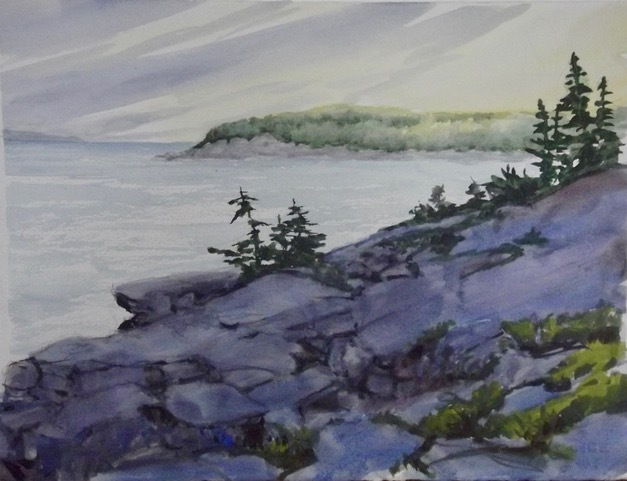 Ralph Acosta, "Cliffside", watercolor, $375