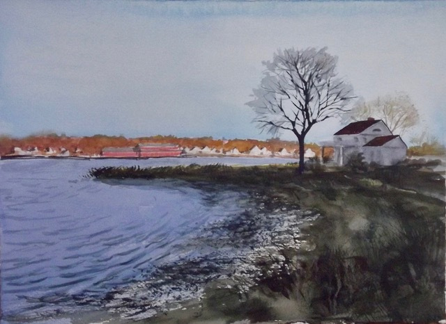 Ralph Acosta, "Fall Glow", watercolor, $375