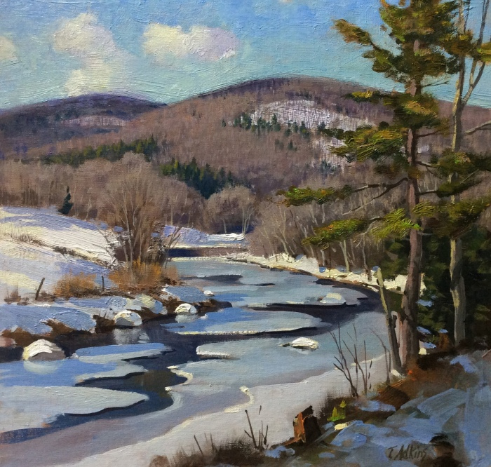 Thomas Adkins, "Ottauquechee River, West Woodstock, VT, oil,12x12, $1,900