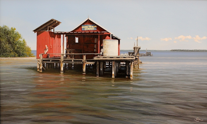 Del-Bourree Bach, "Pit Stop", acrylic, $4,800