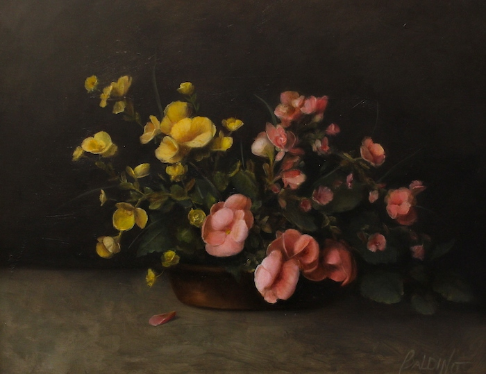 Patt Baldino, "Begonias", oil, $3,200