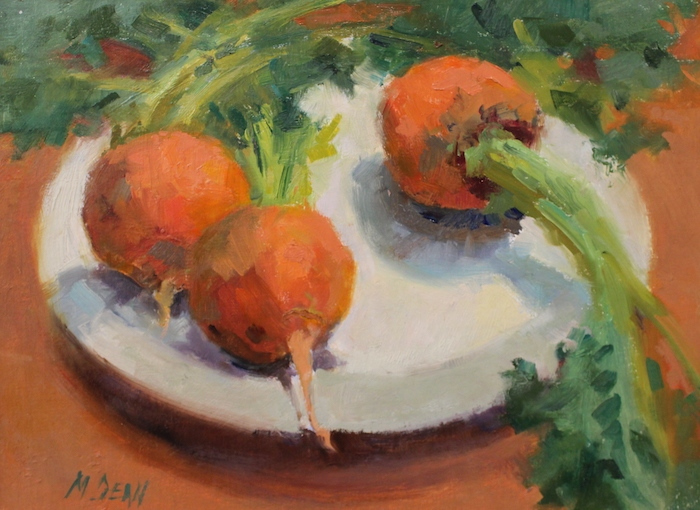 Margaret Dean, "Golden Beets", oil, $500
