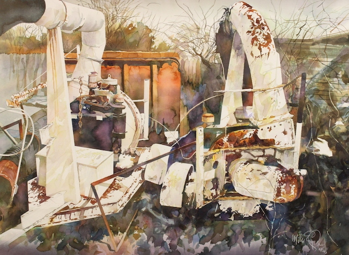 Mike Eagle, "Fabulous Machinery", watercolor, $1,000