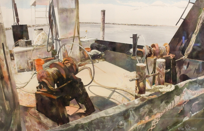 Mike Eagle, "The Deck of the Twistah", watercolor, $1,000
