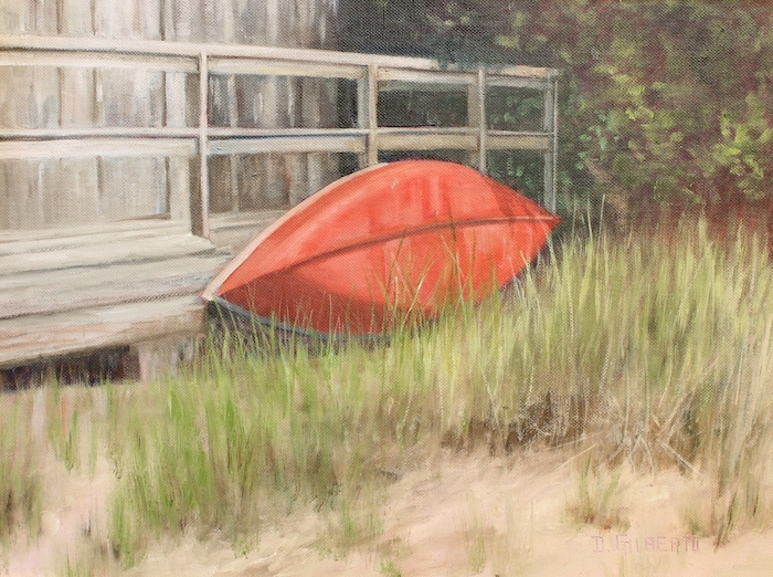 Donna Gilberto, "At Rest on Old Black Point", oil, $1,200