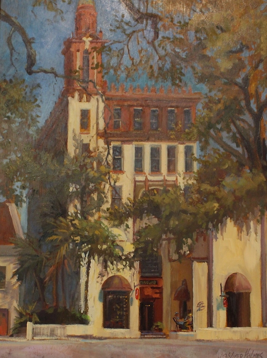Jennifer Holmes, "Treasury, St Augustine", oil, $2,200