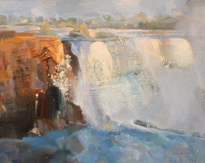 Sunil Howlader, "Memory of Niagara", oil, $3,200