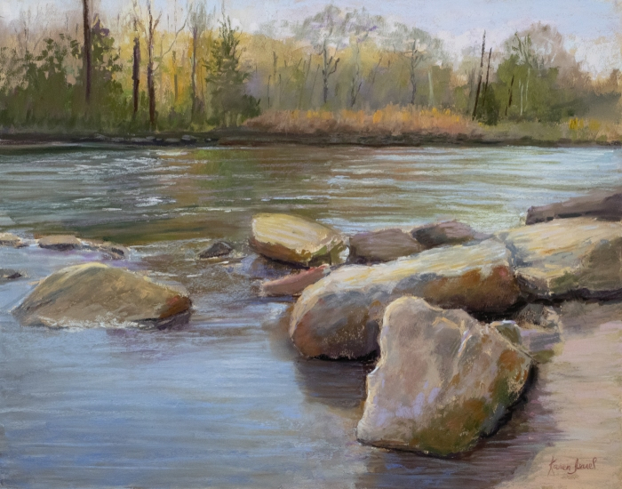 Karen Israel, "A Distant Shore", pastel, $925