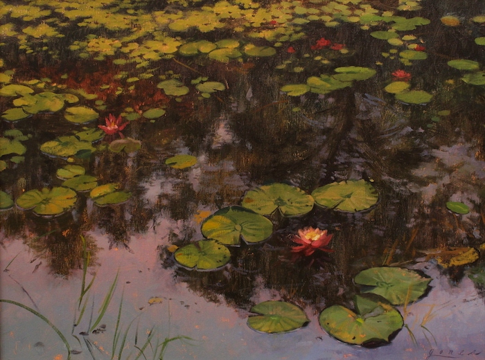 Jackie Jones, "By the Lily Pond", oil, $4,000