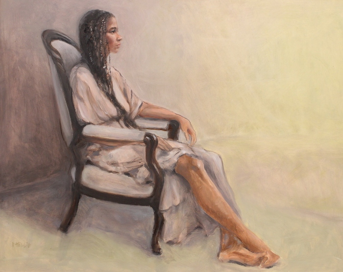 Mary Mellot, "Soft Gaze", oil, $1,800