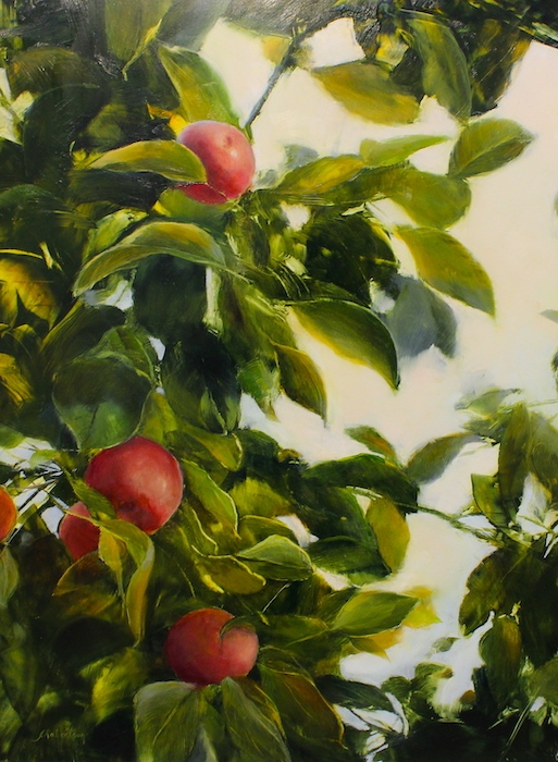 Janine Robertson, "Pommes Rouge", oil on aluminum, $1,400
