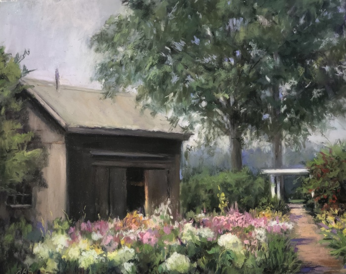 Beverly Schirmeier, "Florence Griswold in Bloom", pastel, $725