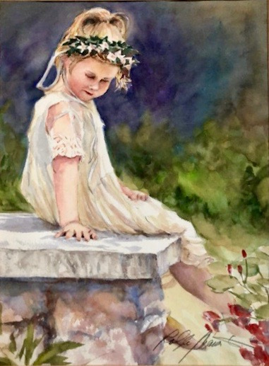 Ralph Acosta, "Flower Child", watercolor, $650