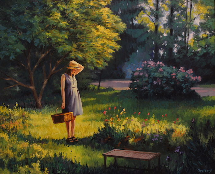 Harley Bartlett, "In the Garden", oil, $6,500
