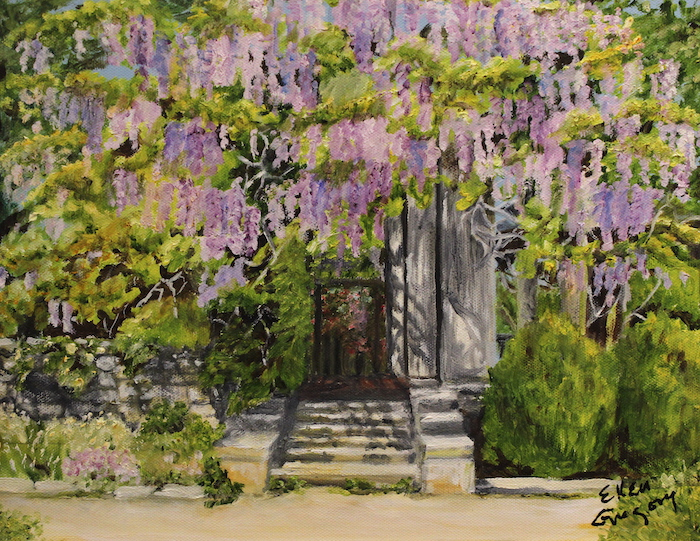 Ellen Gregory, "Wisteria", oil, $500