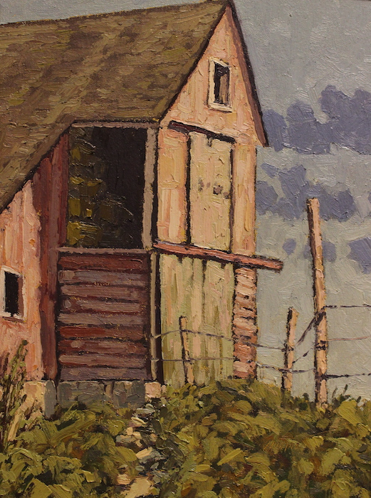 Jim Laurino, "Weigold Barn Entrance", oil, $1,400