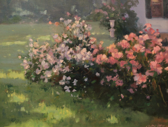 Barbara Lussier, "Azaleas", oil, $1,600