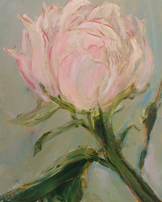 Karen Ponelli, "First Peony", acrylic, $550