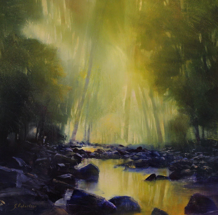 Janine Robertson, "Spring Greens", oil, $1,200