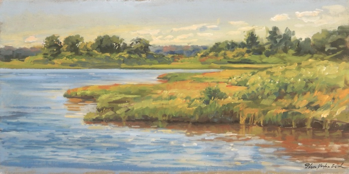 Sharon  Bahosh, "Salt Water Marsh", oil, 12x24, $1,200