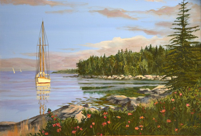 Jeffrey Sabol, "Pleasant Cove", acrylic, 18x24, $2,800
