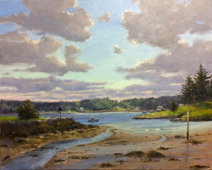 Thomas Adkins, "Parting Clouds, Pemaquid Beach", oil, 24x30, $5,400