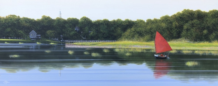 Del-Bourree Bach, "Drifting In", acrylic, 10x24, $5,400
