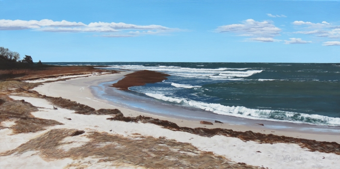 William Burnham, "A Churned Sea", acrylic, 15x27, $1,400