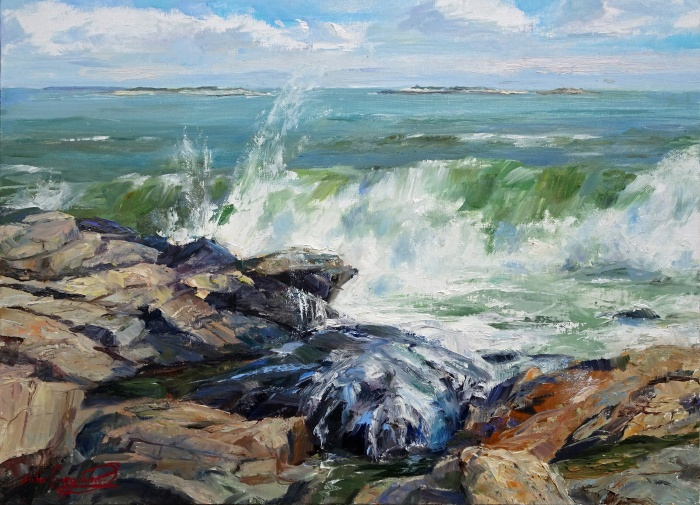John Caggiano, "Incoming Breakers", oil, 12x16, $2,200
