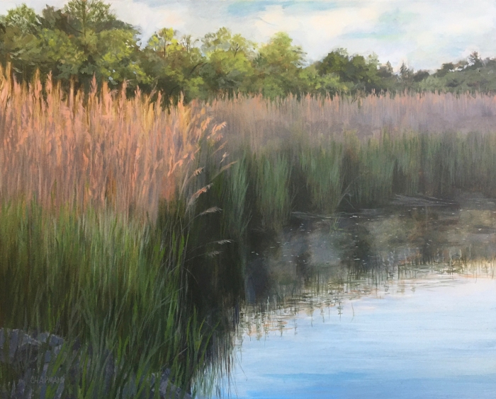 Judith Chapman, "Morning Fog on the Duck River", oil, 16x20, $1,200