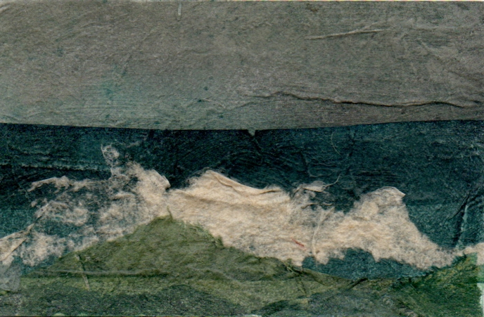 Carol Dunn, "Approaching Storm", collage, 2x3, $150