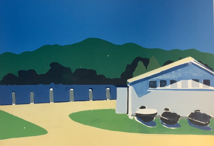 Liz Egan, "The Boatyard", serigraph, 11x14, $285