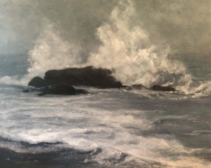 Laureen Hylka, "Bass Rocks, Whale Rock", oil, 16x20, $2,800
