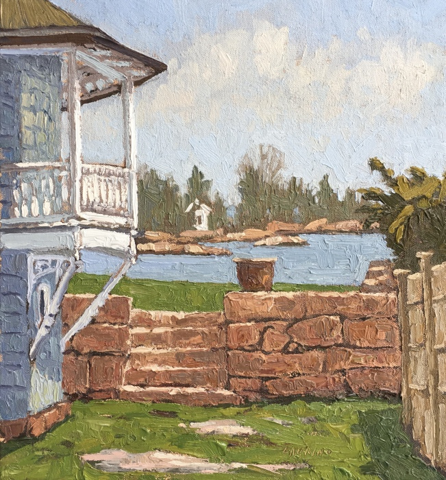 Jim Laurino, "Side yard Camp Hill", oil, 11x12, $800