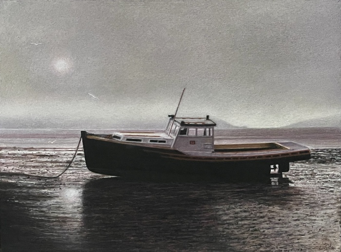Stephen Linde, "A Gloucester Low Tide", pastel, 12x16, $1,200