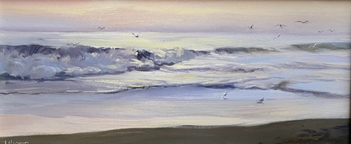 James Magner, "Dinner Time", oil, 7x16, $1,750