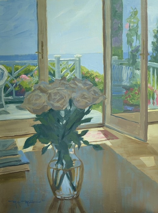 Mary Anne Miller, "Beach House View", oil, 16x12, $1,400