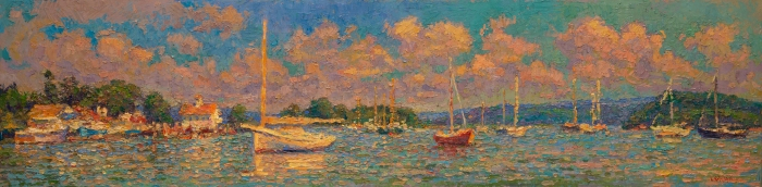 Leif Nilsson, "Essex Morning", oil, 12x48, $9,000