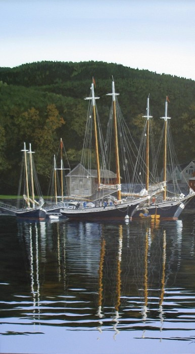 Jeffrey Sabol, "Camden Harbor", acrylic, 48x30, $4,800
