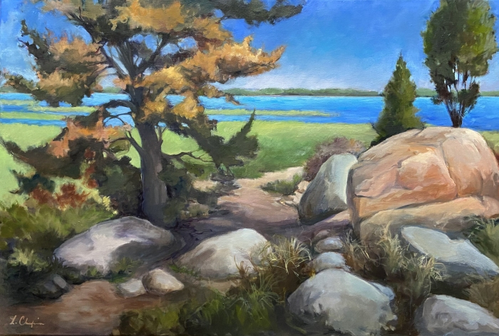 Skelskey-Lorraine Skelskey-Chapin, "Spiritual Journey (Meig's Point)", oil, 26x36, $1,900