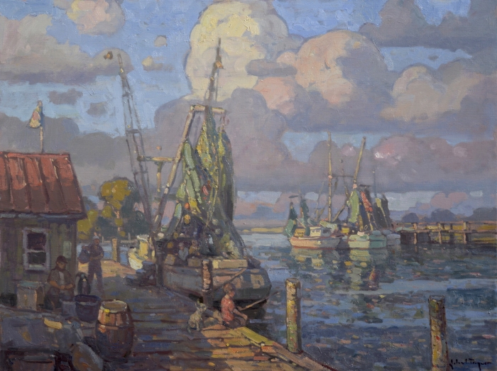 John Traynor, "Out Fishing, Shem Creek", oil, 36x48, $36,000