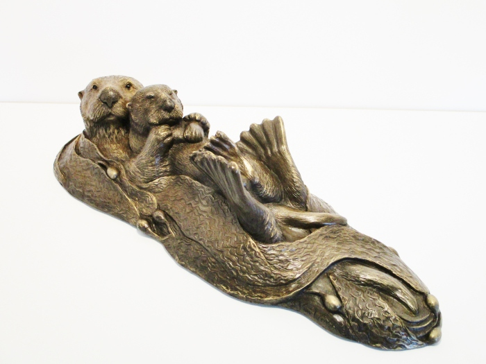 Susan VanWinkle, "Waterbed", cold cast bronze , 4x6x16, $1,500