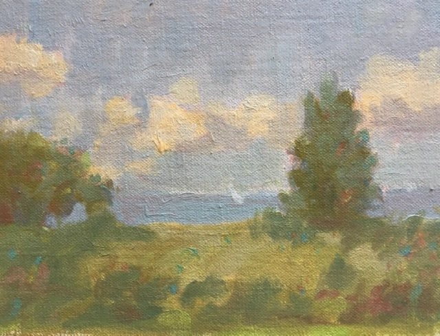 Jane Zisk, "Harkness Park", oil, 6x8, $275